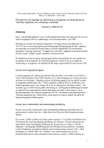 Principer för och aspekter på utformning av kursplaner och