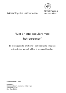 HBT i fängelse - Kriminologiska institutionen