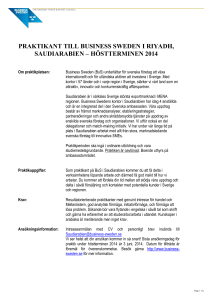 praktikant till business sweden i riyadh