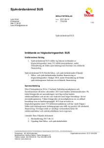 Sammanträde i Sjukvårdsnämnd SUS 2017-06-22