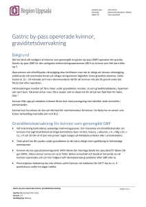 Gastric by-pass opererade kvinnor, graviditetsövervakning