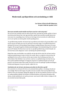 Modersmål, språkproblem och användning av AKK