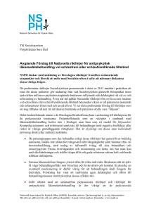 Angående Förslag till Nationella riktlinjer för antipsykotisk