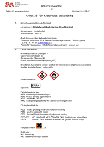 Säkerhetsdatablad Artikel: 381730 Kristallviolett brukslösning