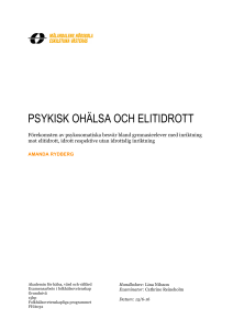 psykisk ohälsa och elitidrott