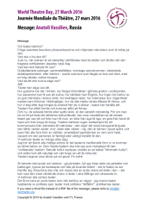 Om teater behövs? - World Theatre Day