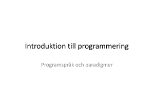 (Microsoft PowerPoint - Introduktion till programmering