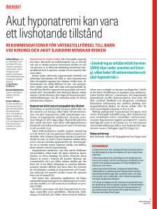 Akut hyponatremi kan vara ett livshotande tillstånd