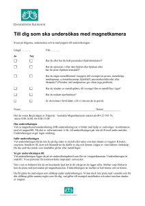 Undersökning med magnetkamera