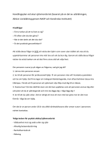 Handlingsplan vid akut självmordsrisk (baserat på en del av