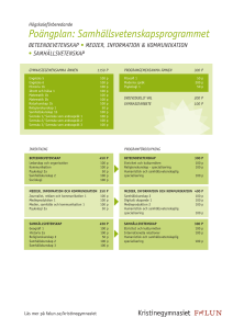 Poängplan: Samhällsvetenskapsprogrammet