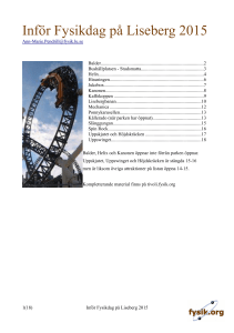 Inför Fysikdag på Liseberg 2015