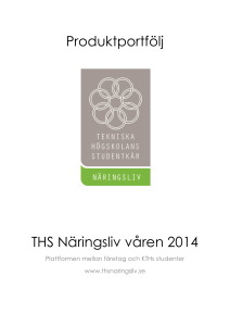 Produktportfölj THS Näringsliv våren 2014
