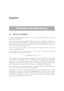 Slumptal och Simulering