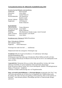Verksamhetsberättelse för Jälluntofta Samhällsförening 2010