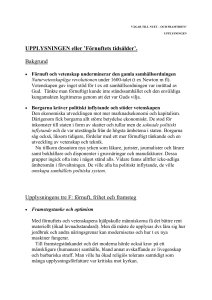 UPPLYSNINGEN eller `Förnuftets tidsålder`. Bakgrund