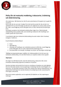 Policy för att motverka mobbning, trakasserier