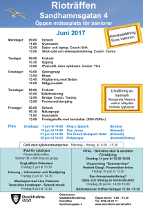 RIO-träffens program, juni 2017