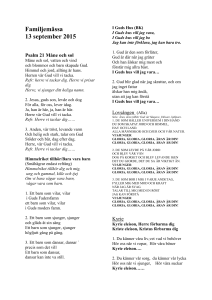 Familjemässa 13 september 2015 Psalm 21 Måne och sol