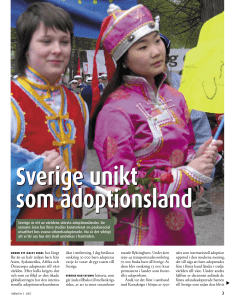 Sverige unikt som adoptionsland