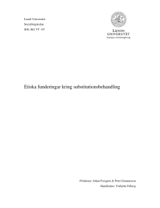 Etiska funderingar kring substitutionsbehandling