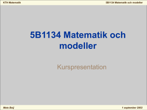 5B1134 Matematik och modeller