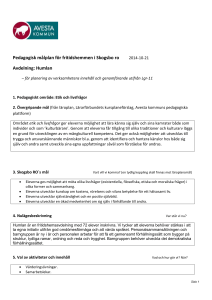 Förslag till Arbetsplan, Södra förskoleområdet