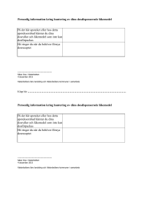 Personlig information kring hantering av dina dosdispenserade