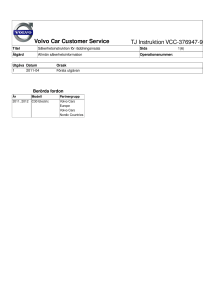 Volvo Car Customer Service TJ InstruktionVCC-376947-9