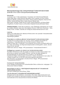 Minnesanteckningar Verksamhetsråd Funktionshinderområdet