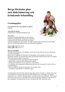 Berga förskolas plan mot diskriminering och kränkande behandling