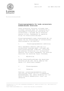 Placeringsreglemente för Lunds universitets ändamålsbundna