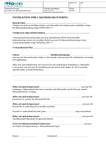 Instruktion för läkemedelshantering på