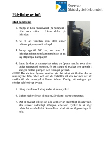 Påfyllning av lufttuber med handpump och lufttub