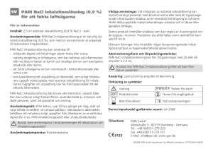 PARI NaCl inhalationslösning (0,9 %) för att fukta luftvägarna SV