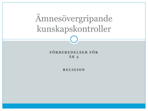 Ämnesövergripande kunskapskontroll Religion