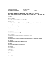 Humanistiska fakulteten MEDDELANDE
