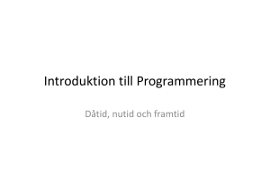 Introduktion till Programmering