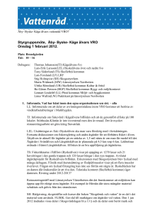 Minnesanteckningar styrgruppsmöte 20120201