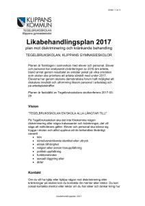 Plan mot diskriminering och kränkande behandling 2017