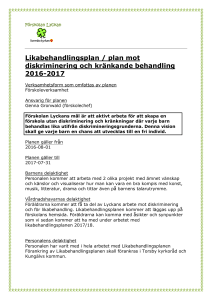 Likabehandlingsplan / plan mot diskriminering