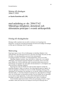 201617M Med anledning av av regeringens skrivelse 2016 17 62