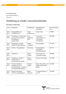 Fördelning av medel i Innovationsfonden