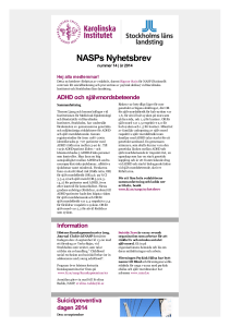 NASPs Nyhetsbrev - Karolinska Institutet