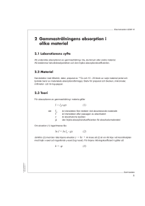 2 Gammastrålningens absorption i olika material