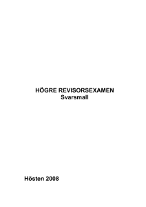 högre revisorsexamen december 2008 svarsmall