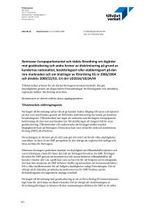 Remissvar Europaparlamentet och rådets förordning