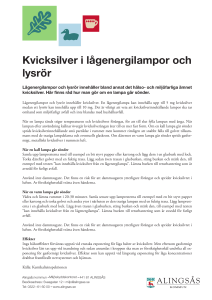 Kvicksilver i lågenergilampor och lysrör