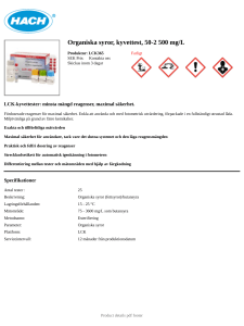 Organiska syror, kyvettest, 50