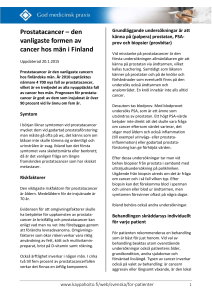 Prostatacancer – den vanligaste formen av cancer